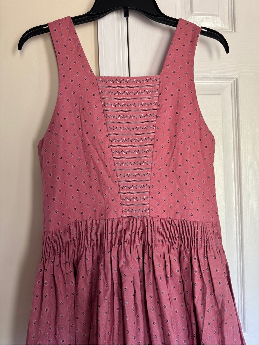 Artisan Handmade Womens Pink Dress and Apron Medium Dirndl, Prairie, Cottagecore - Picture 7 of 12